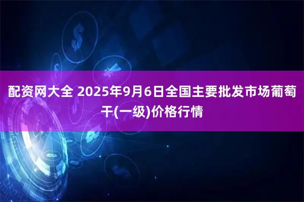 配资网大全 2025年9月6日全国主要批发市场葡萄干(一级)价格行情